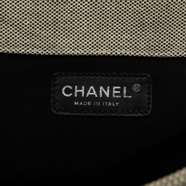 シャネル NO.5 チョコバー カメリア チェーン ハンドバッグ A31573 イエロー グレー キャンバス エナメル レディース CHANEL 【中古】