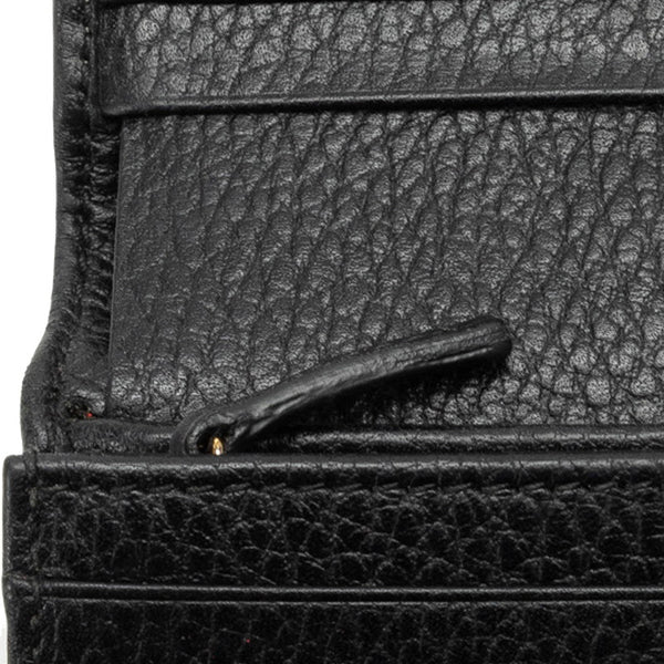 グッチ GGマーモント 二つ折り財布 コンパクトウォレット 456126 ブラック ゴールド レザー レディース GUCCI 【中古】