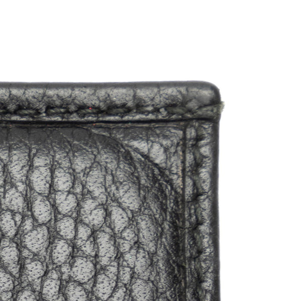 グッチ GGマーモント 二つ折り財布 コンパクトウォレット 456126 ブラック ゴールド レザー レディース GUCCI 【中古】