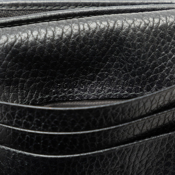 グッチ GGマーモント 二つ折り財布 コンパクトウォレット 456126 ブラック ゴールド レザー レディース GUCCI 【中古】