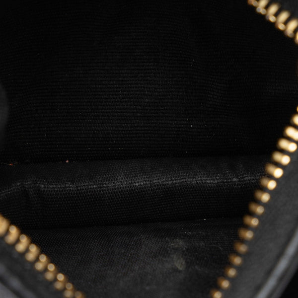 グッチ GGマーモント 二つ折り財布 コンパクトウォレット 456126 ブラック ゴールド レザー レディース GUCCI 【中古】