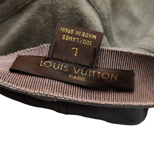 ルイ ヴィトン キャップ 帽子 サイズ：L グレー レザー メンズ LOUIS VUITTON 【中古】
