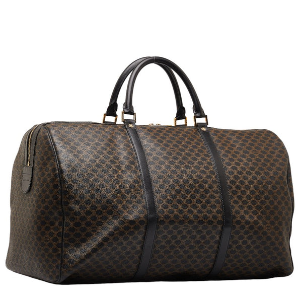 セリーヌ マカダム ボストンバッグ ブラック PVC レザー レディース CELINE 【中古】