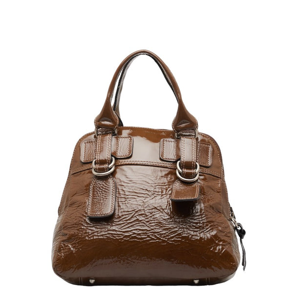 クロエ ハンドバッグ トートバッグ ブラウン エナメル レディース Chloe 【中古】