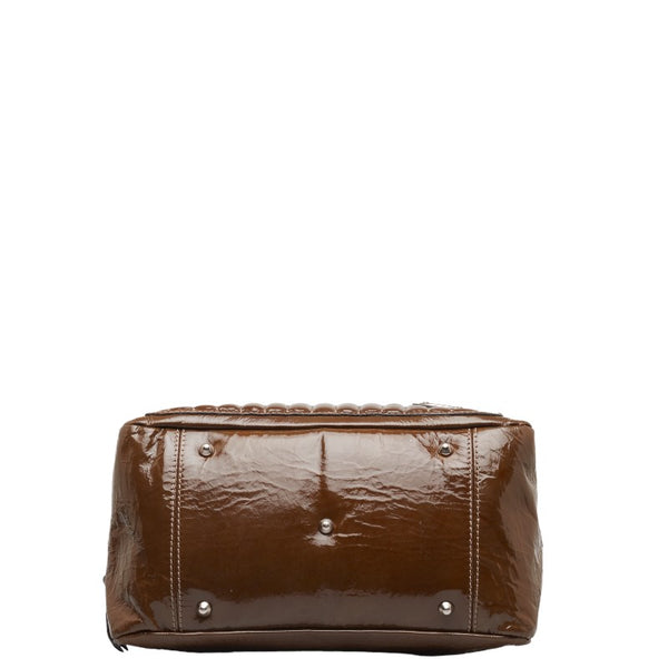 クロエ ハンドバッグ トートバッグ ブラウン エナメル レディース Chloe 【中古】