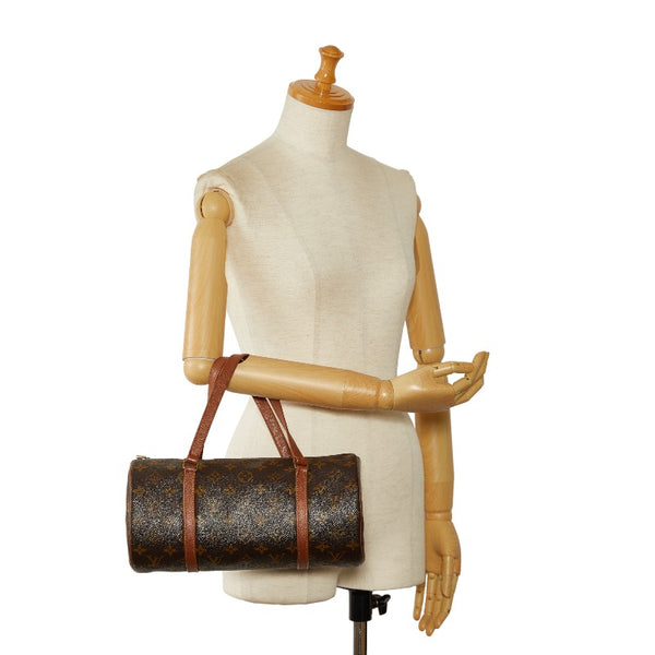 ルイ ヴィトン モノグラム パピヨン26(旧) ショルダーバッグ M51386 ブラウン PVC レザー レディース LOUIS VUITTON 【中古】