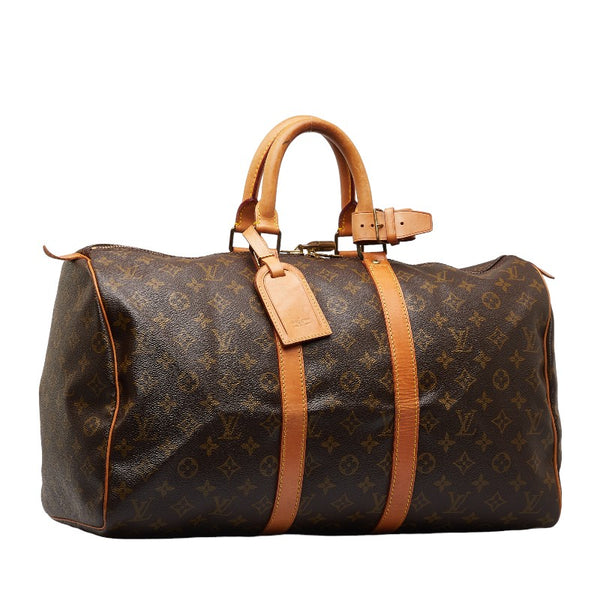 ルイ ヴィトン モノグラム キ－ポル 45 ボストンバッグ トラベルバッグ M41428 ブラウン PVC レザー レディース LOUIS VUITTON 【中古】