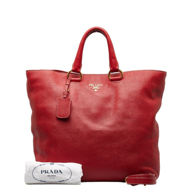 プラダ ハンドバッグ ショルダーバッグ 2WAY レッド レザー レディース PRADA 【中古】
