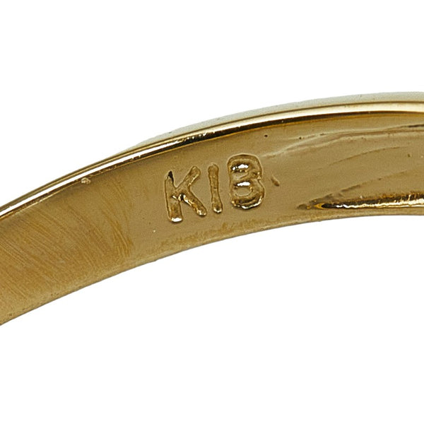 K18YG イエローゴールド ピンクトルマリン ダイヤ0.01ct リング 指輪 レディース 11号 【中古】