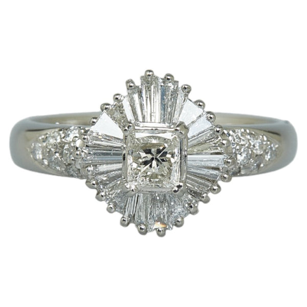 Pt900 プラチナ ダイヤ0.70ct リング 指輪 レディース 14号 【中古】