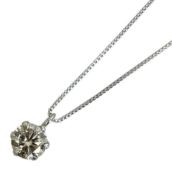 Pt900 プラチナ Pt850 プラチナ ダイヤ0.30ct プチネックレス レディース 【中古】