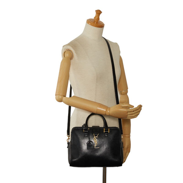 サンローラン ベイビーカバス ハンドバッグ ショルダーバッグ 2WAY 472466 ブラック レザー レディース SAINT LAURENT 【中古】