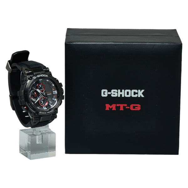 カシオ G-SHOCK MT-G 腕時計 MTG-B1000B-1AJF ソーラー電波時計 ブラック文字盤 ステンレススチール ラバー メンズ CASIO 【中古】
