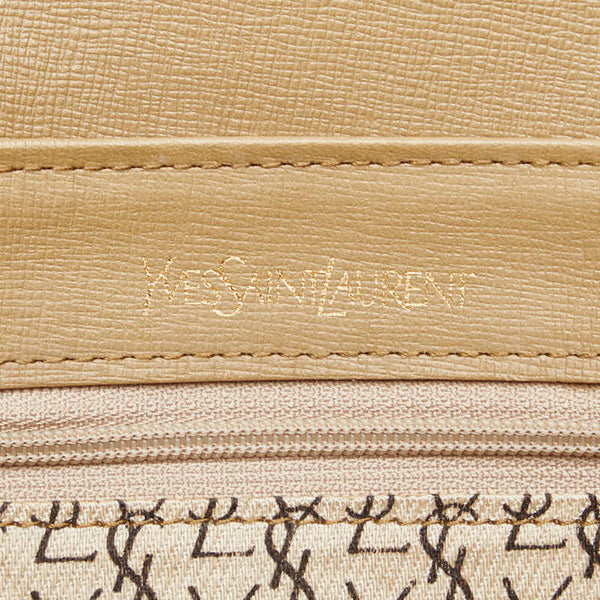 サンローラン ジラフ セカンドバッグ クラッチバッグ ブラウン ベージュ PVC レザー レディース SAINT LAURENT 【中古】