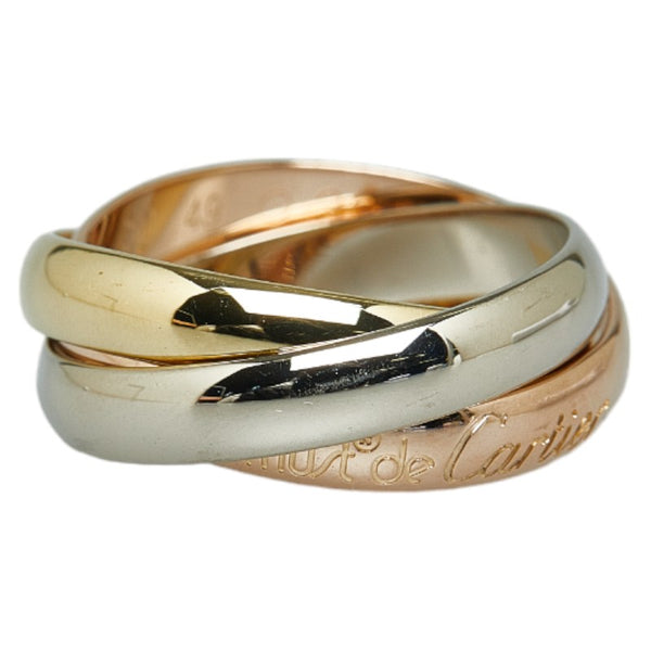 カルティエ K18YG イエローゴールド K18PG ピンクゴールド K18WG ホワイトゴールド トリニティ リング 指輪 #49 レディース CARTIER 8号 【中古】