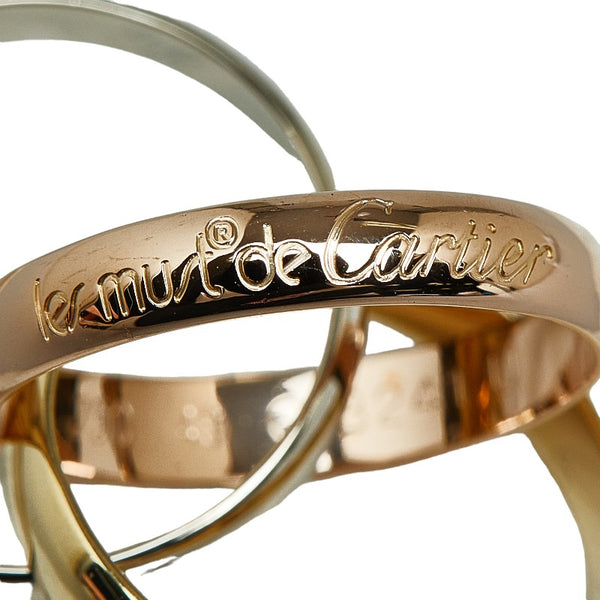 カルティエ K18YG イエローゴールド K18PG ピンクゴールド K18WG ホワイトゴールド トリニティ リング 指輪 #49 レディース CARTIER 8号 【中古】