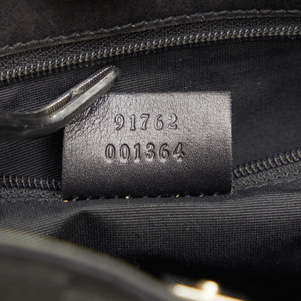 グッチ GGキャンバス 斜め掛け ショルダーバッグ 91762 ブラック キャンバス レザー レディース GUCCI 【中古】