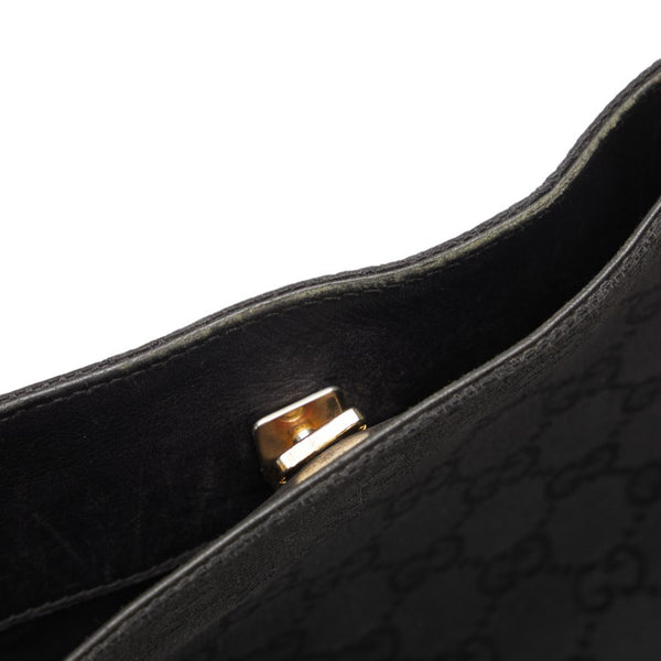 グッチ GGキャンバス 斜め掛け ショルダーバッグ 91762 ブラック キャンバス レザー レディース GUCCI 【中古】