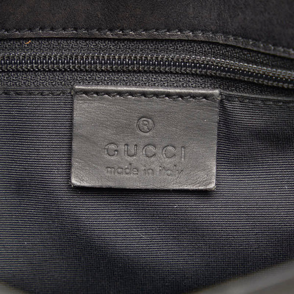 グッチ GGキャンバス 斜め掛け ショルダーバッグ 91762 ブラック キャンバス レザー レディース GUCCI 【中古】