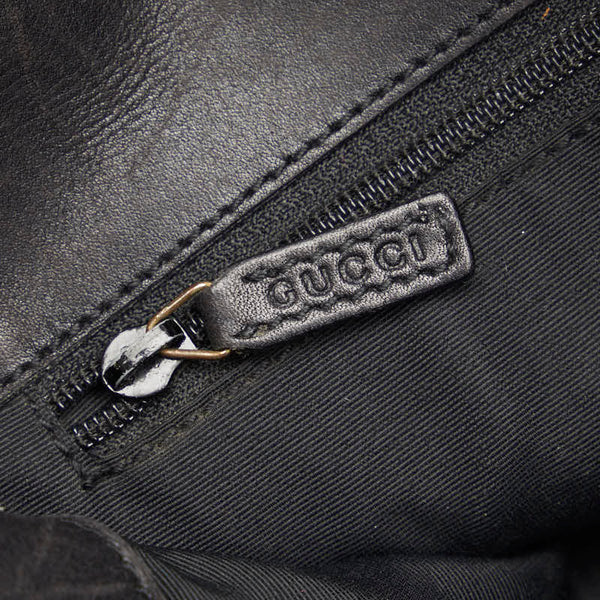 グッチ GGキャンバス 斜め掛け ショルダーバッグ 91762 ブラック キャンバス レザー レディース GUCCI 【中古】