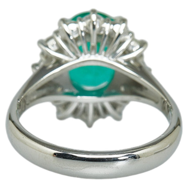 Pt900 プラチナ エメラルド2.075ct ダイヤ0.852ct リング 指輪 レディース 11号 【中古】