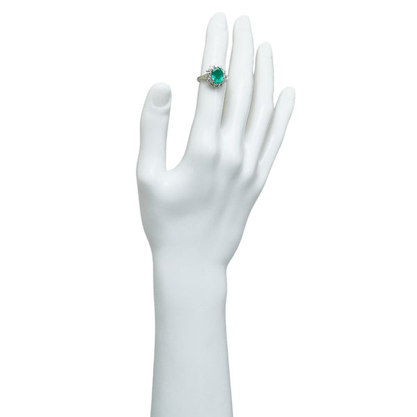 Pt900 プラチナ エメラルド2.075ct ダイヤ0.852ct リング 指輪 レディース 11号 【中古】