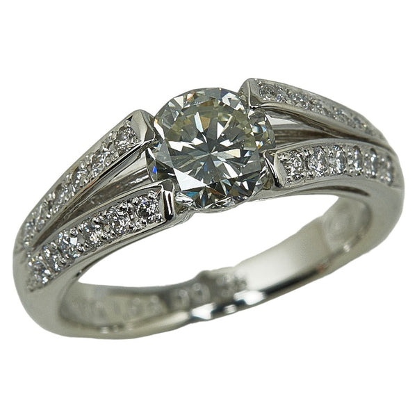 Pt900 プラチナ ダイヤ1.06ct ダイヤ0.33ct リング 指輪 レディース 10.5号 【中古】