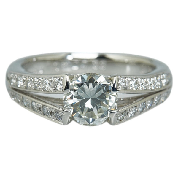 Pt900 プラチナ ダイヤ1.06ct ダイヤ0.33ct リング 指輪 レディース 10.5号 【中古】