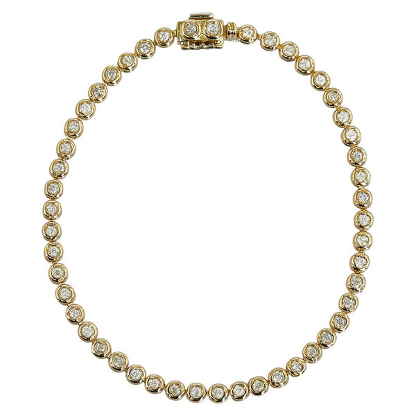 K18YG イエローゴールド ダイヤ1.00ct テニスブレスレット ブレスレット レディース 【中古】