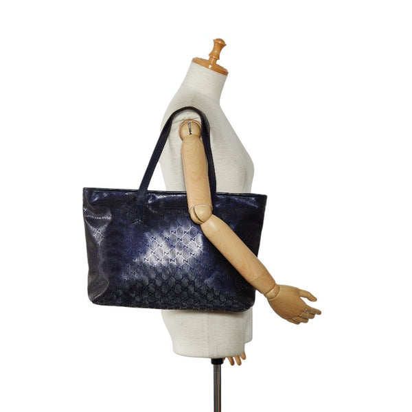 グッチ GGインプリメ トートバッグ ショルダーバッグ 211137  パープル PVC レザー レディース GUCCI 【中古】