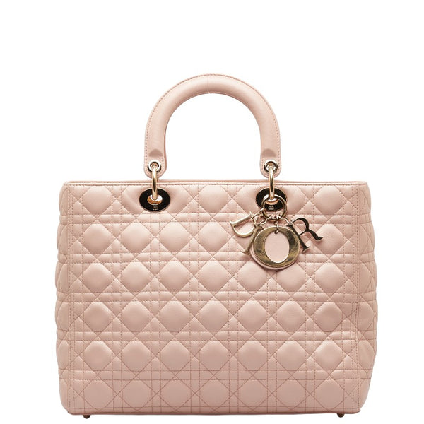 ディオール カナージュ レディディオール チェーン ハンドバッグ トートバッグ ピング ゴールド ラムスキン レディース Dior 【中古】
