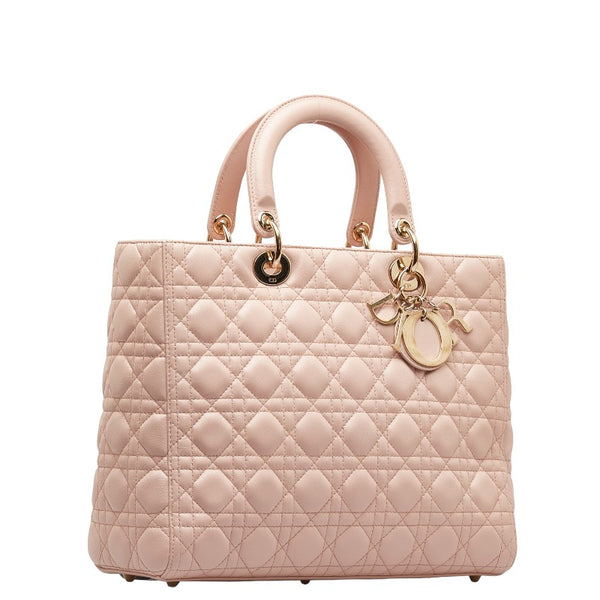ディオール カナージュ レディディオール チェーン ハンドバッグ トートバッグ ピング ゴールド ラムスキン レディース Dior 【中古】