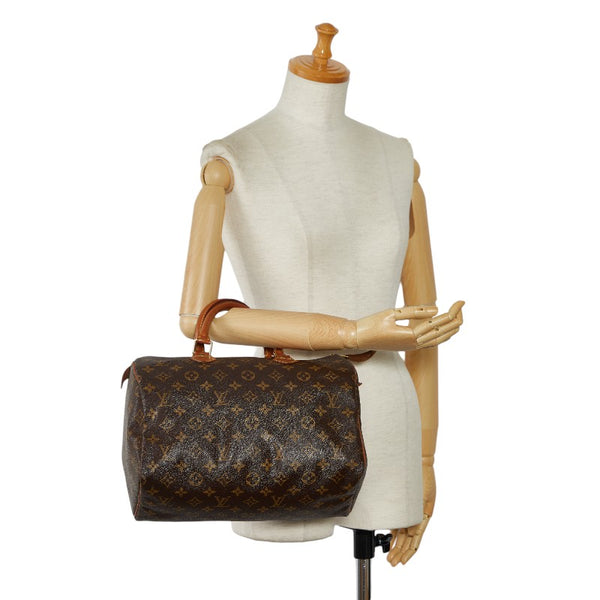 ルイ ヴィトン モノグラム スピーディ30 ハンドバッグ M41526 ブラウン PVC レザー レディース LOUIS VUITTON 【中古】
