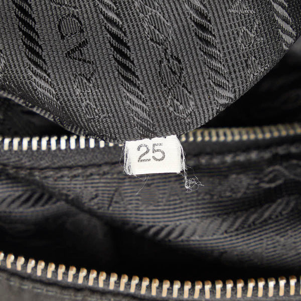 プラダ 三角ロゴプレート ワンショルダーバッグ ブラック ナイロン レザー レディース PRADA 【中古】