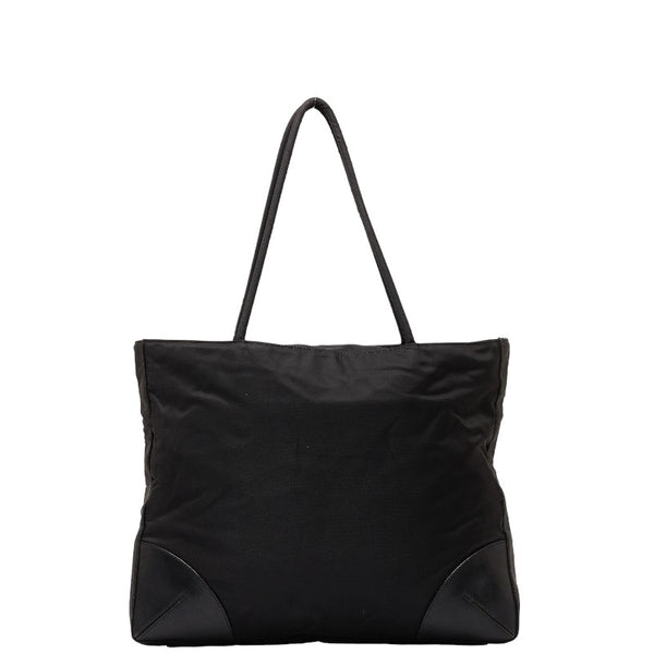 プラダ 三角ロゴプレート ハンドバッグ トートバッグ ブラック ナイロン レザー レディース PRADA 【中古】
