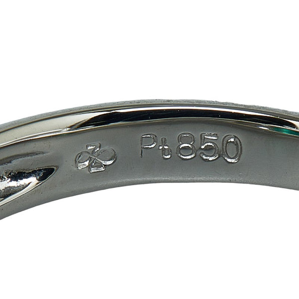 Pt850 プラチナ エメラルド0.48ct ダイヤ0.15ct リング 指輪 レディース 10.5号 【中古】