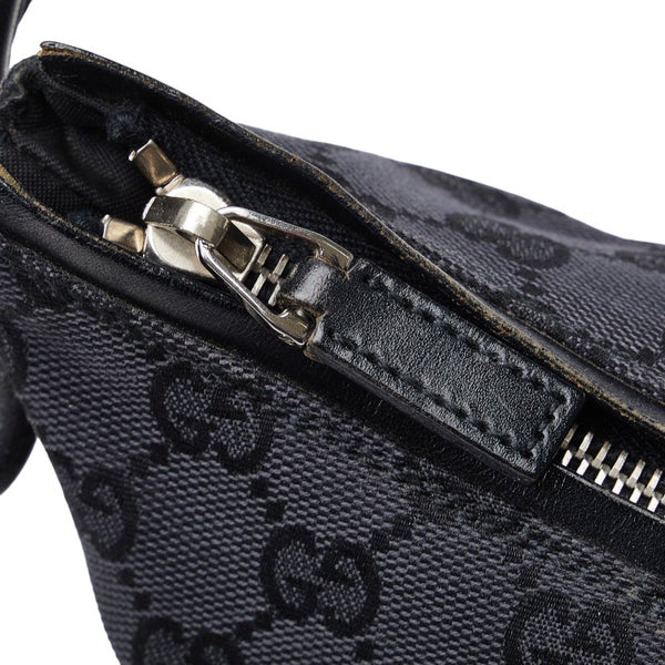 グッチ GGキャンバス ワンショルダーバッグ 001 3766 ブラック レザー レディース GUCCI 【中古】