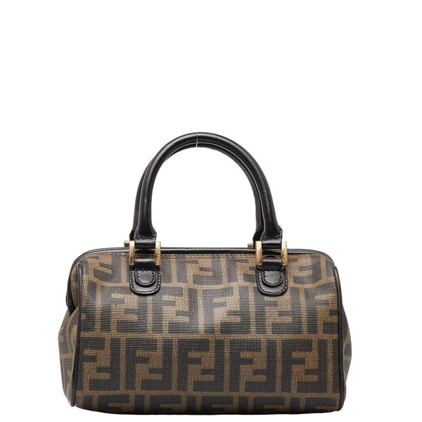 フェンディ ズッカ ハンドバッグ ミニボストンバッグ ブラウン PVC レザー レディース FENDI 【中古】