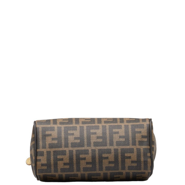 フェンディ ズッカ ハンドバッグ ミニボストンバッグ ブラウン PVC レザー レディース FENDI 【中古】