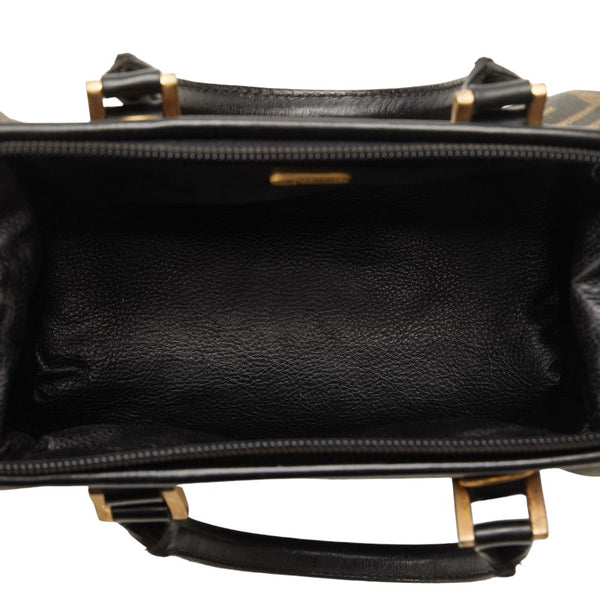 フェンディ ズッカ ハンドバッグ ミニボストンバッグ ブラウン PVC レザー レディース FENDI 【中古】