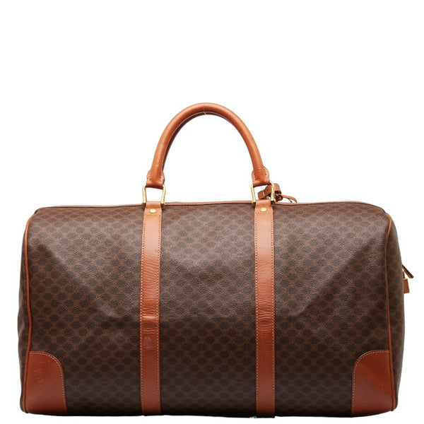 セリーヌ マカダム ボストンバッグ ブラウン PVC レザー レディース CELINE 【中古】