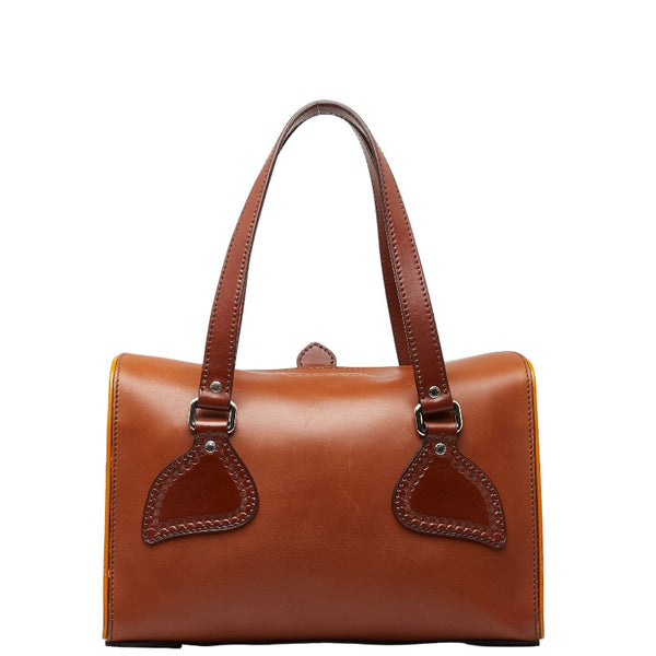プラダ ハンドバッグ ワンショルダーバッグ  ブラウン レザー レディース PRADA 【中古】