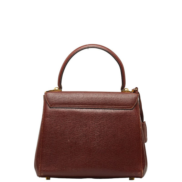 サルヴァトーレフェラガモ ガンチーニ ハンドバッグ ショルダーバッグ 2WAY 215618 ブラウン ゴールド レザー レディース Salvatore Ferragamo 【中古】