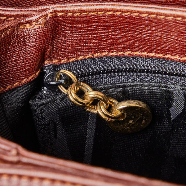 サルヴァトーレフェラガモ ガンチーニ ハンドバッグ ショルダーバッグ 2WAY 215618 ブラウン ゴールド レザー レディース Salvatore Ferragamo 【中古】