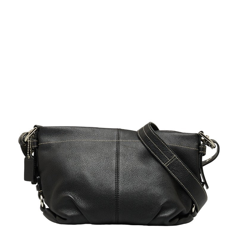 コーチ イーストウエストダッフル 斜め掛け ショルダーバッグ F15065 ブラック レザー レディース COACH 【中古】