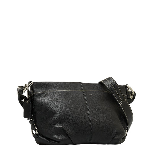 コーチ イーストウエストダッフル 斜め掛け ショルダーバッグ F15065 ブラック レザー レディース COACH 【中古】