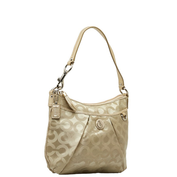 コーチ オプアート ワンショルダーバッグ ハンドバッグ 45382 ベージュ ナイロン レザー レディース COACH 【中古】