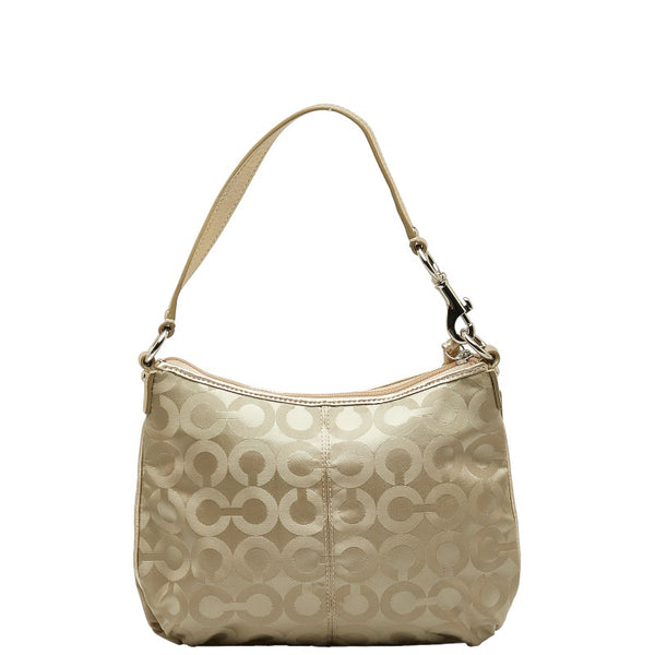 コーチ オプアート ワンショルダーバッグ ハンドバッグ 45382 ベージュ ナイロン レザー レディース COACH 【中古】