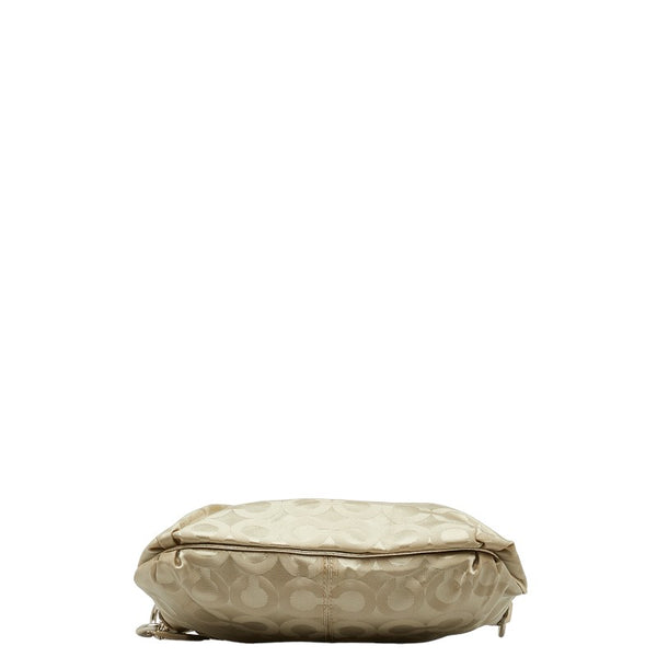 コーチ オプアート ワンショルダーバッグ ハンドバッグ 45382 ベージュ ナイロン レザー レディース COACH 【中古】