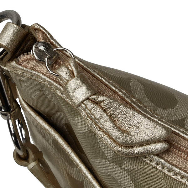 コーチ オプアート ワンショルダーバッグ ハンドバッグ 45382 ベージュ ナイロン レザー レディース COACH 【中古】